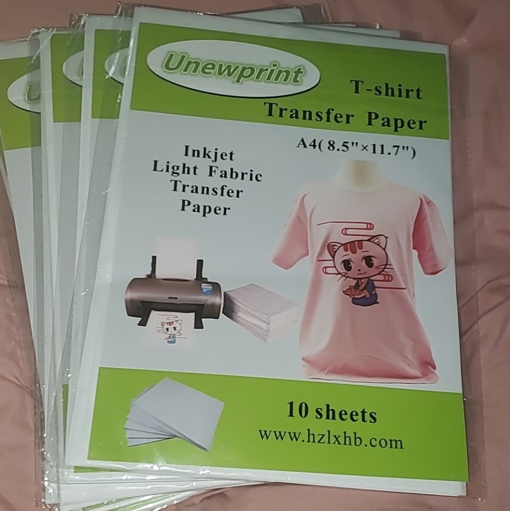 Unewprint Heat Transfer Paper for light fabric 70 sheets